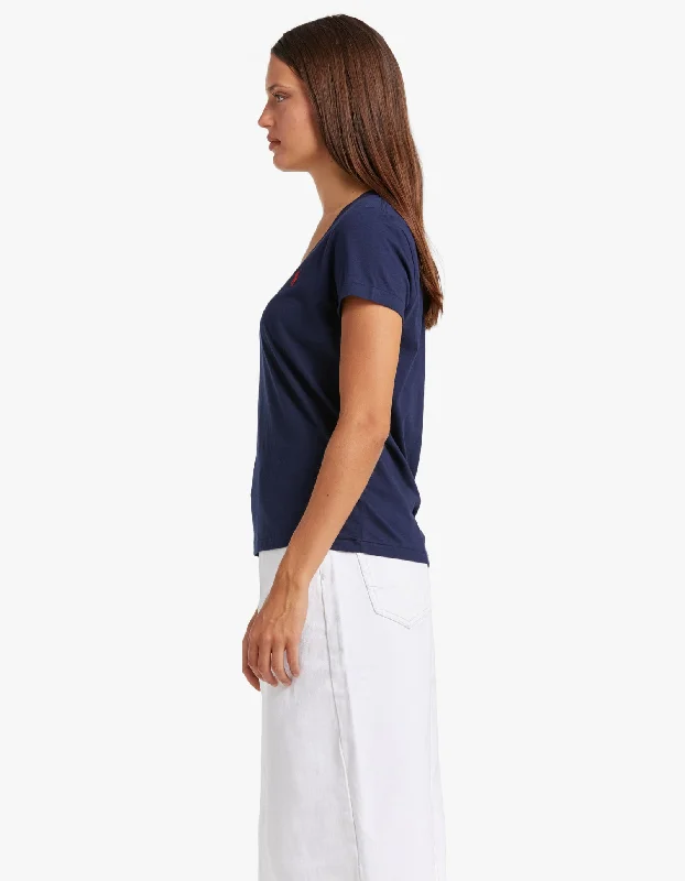 V-Neck Short Sleeve T-Shirt - Cruise Navy