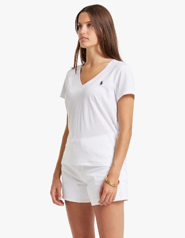 V-Neck Short Sleeve T-Shirt - White