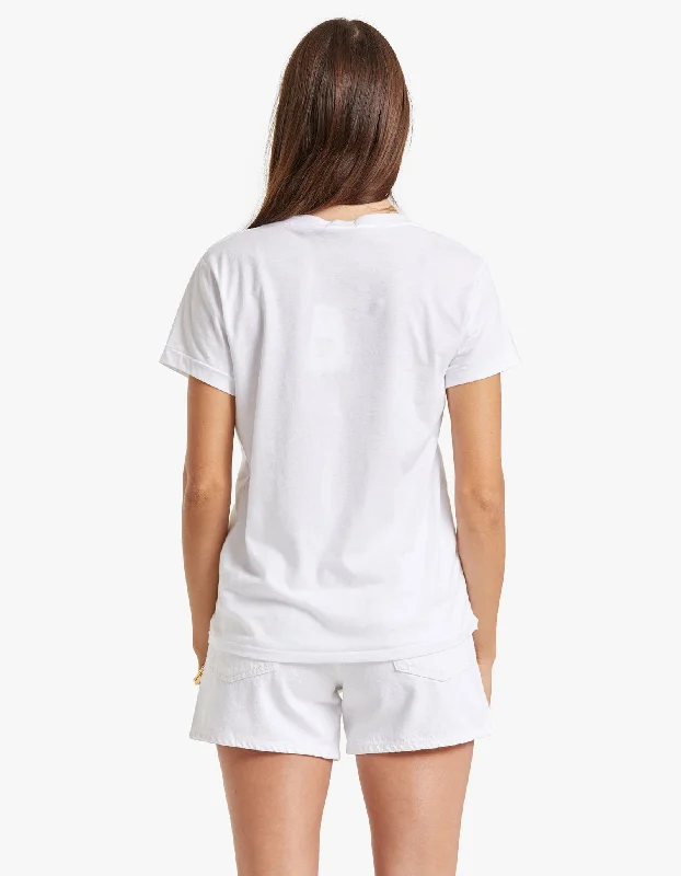 V-Neck Short Sleeve T-Shirt - White