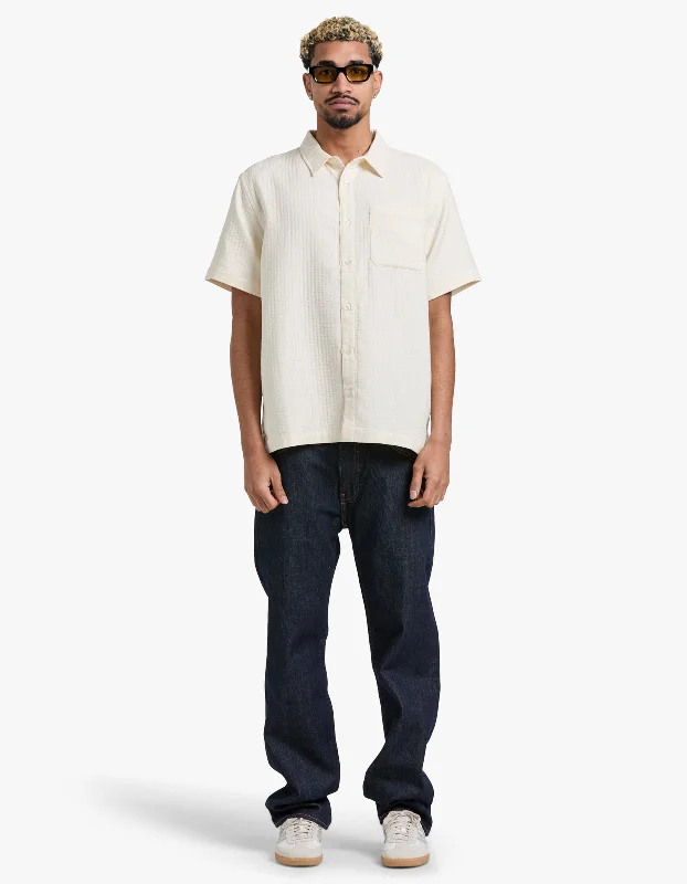 Bruce Double Layer Crinkle S/S Shirt - Ivory