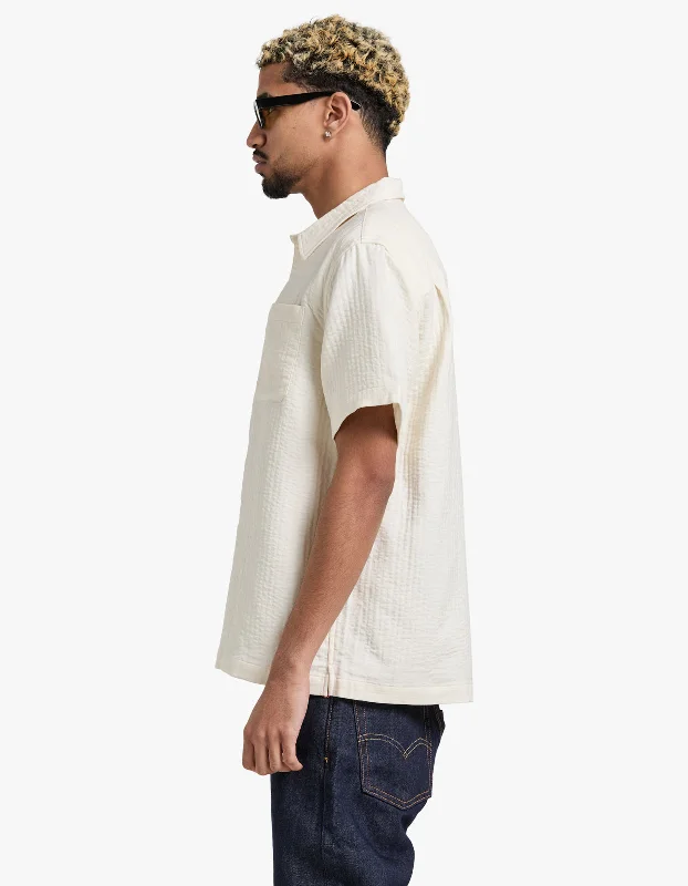 Bruce Double Layer Crinkle S/S Shirt - Ivory