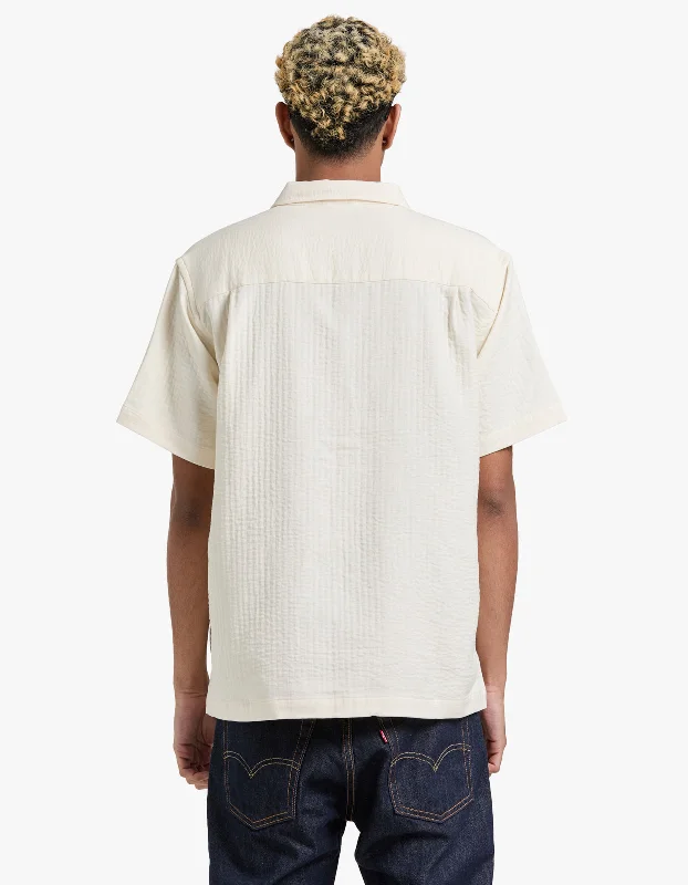 Bruce Double Layer Crinkle S/S Shirt - Ivory