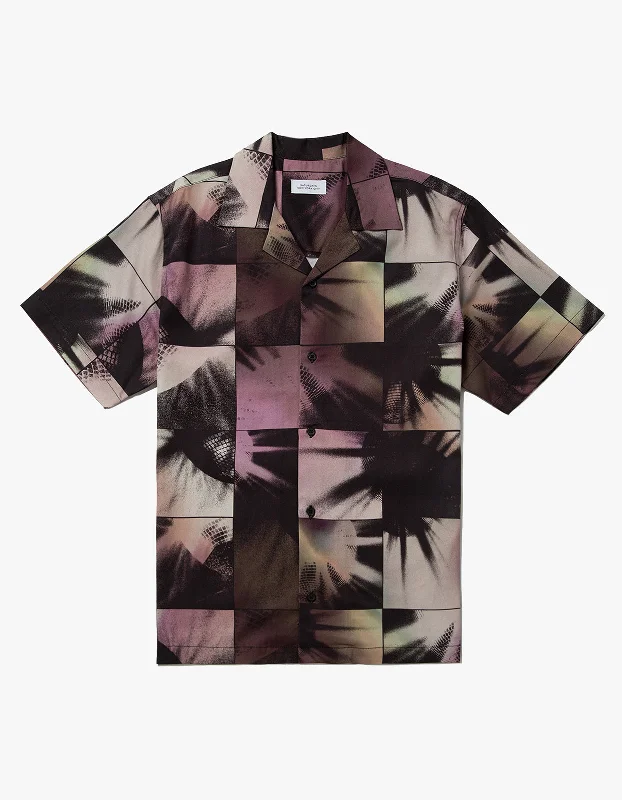 Disco Print Canty Short Sleeve Shirt - Black