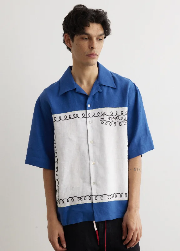 Short-Sleeved Embroidery Handkerchief Shirt