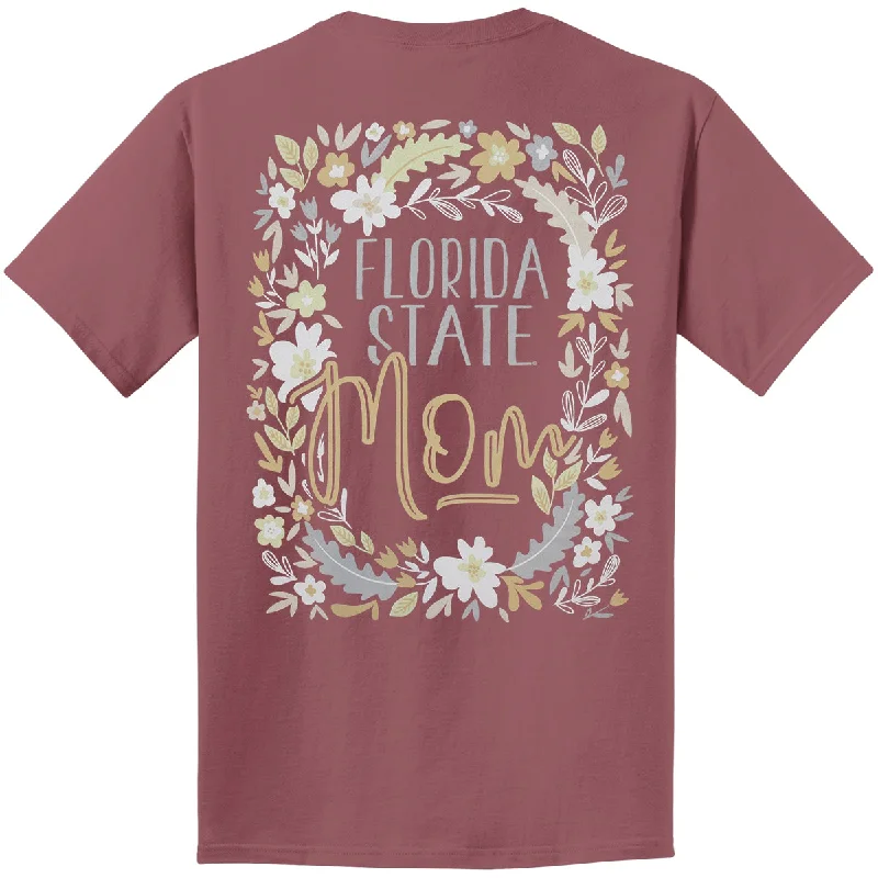 Image One Comfort Colors Women's Florida State Seminoles Mom Design Short Sleeve T-shirt - Brick