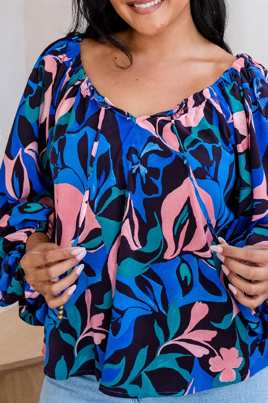 FINAL SALE | Archer Blouse Tulum Print Midnight