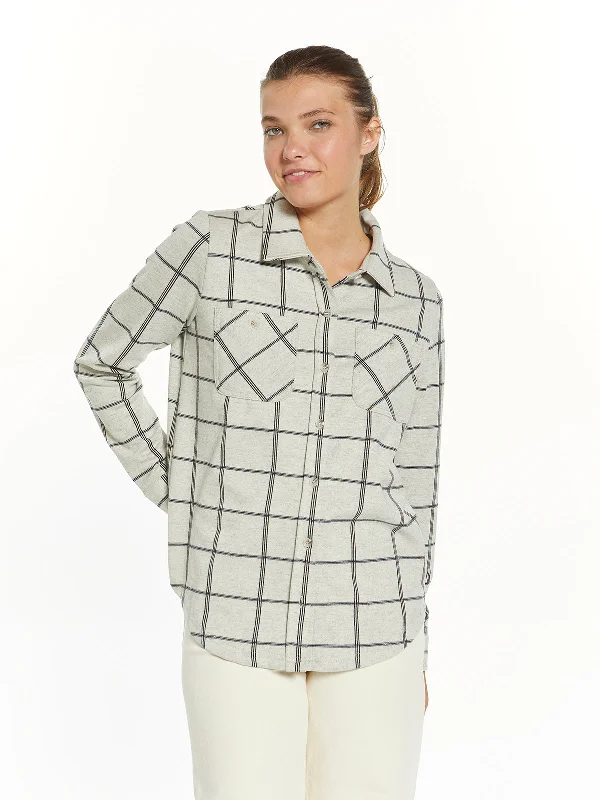 IVORY NAVY PLAID / XS / Final Sale