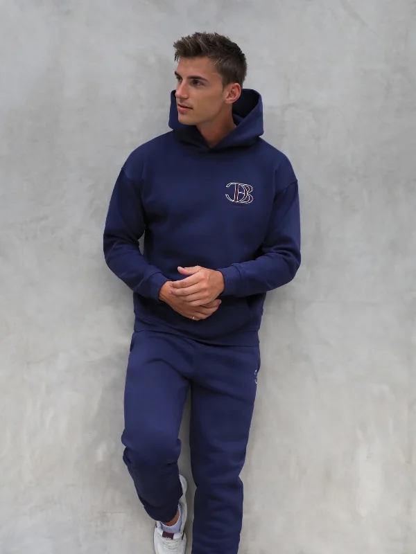 Initial Relaxed Hoodie - Dark Navy