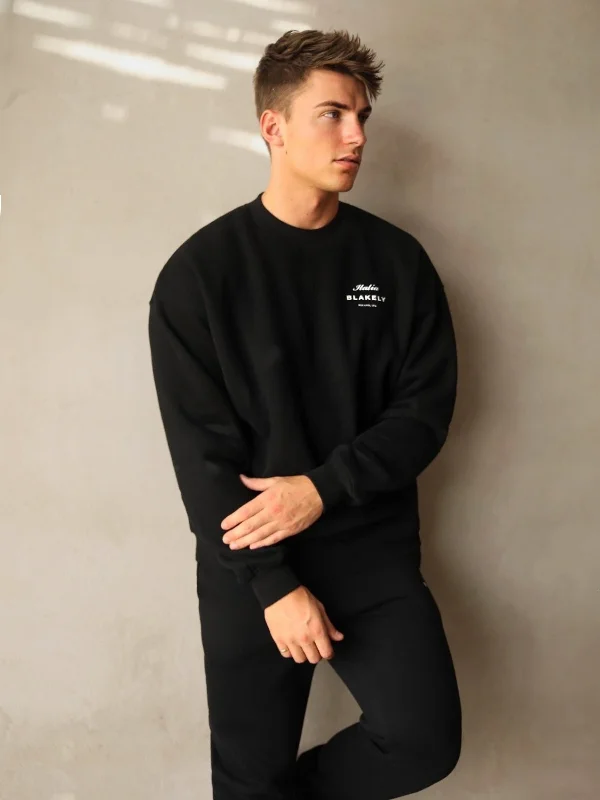 Italia Relaxed Jumper - Black