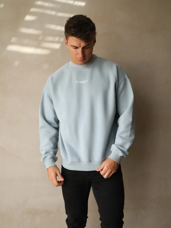 Statement Relaxed Jumper - Ice Blue