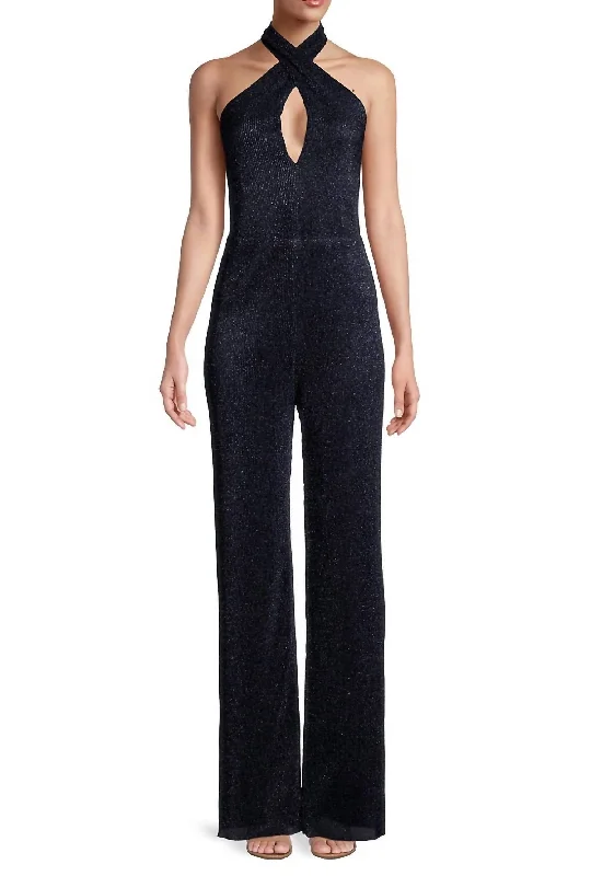 Bode Jumpsuit In Navy Lurex