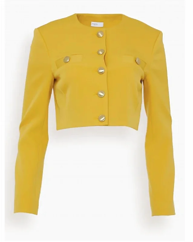 Cropped Crewneck Jacket In Marigold