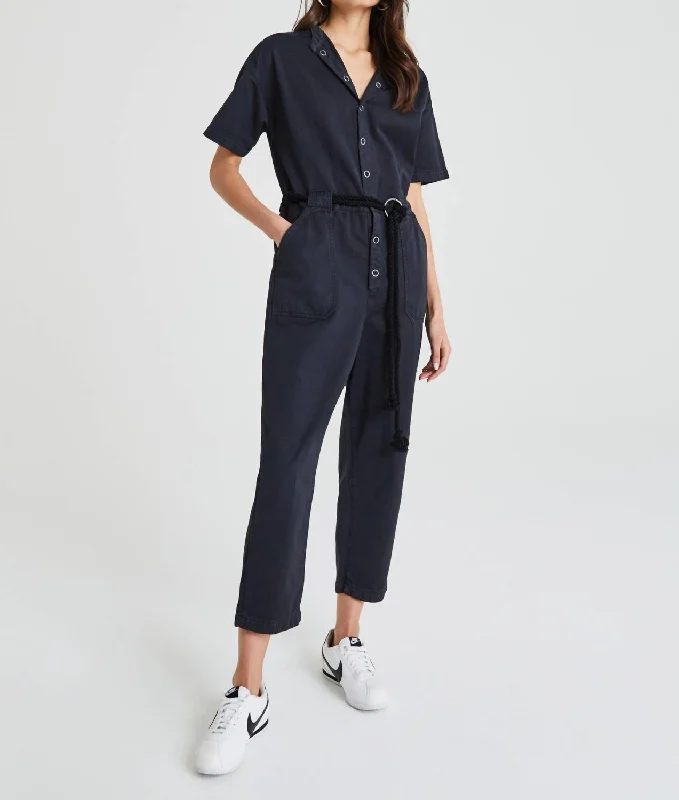 Emery Jumpsuit In Sulfur Black