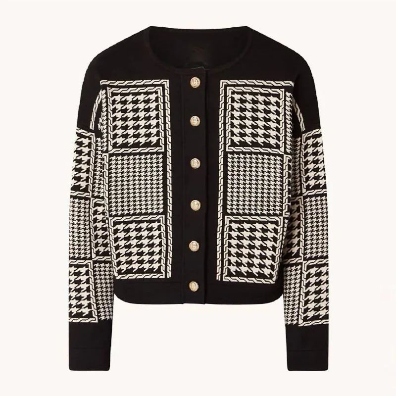 Jacquard Cardigan In Black