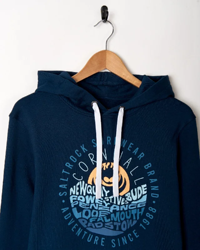 Layers Cornwall - Mens Pop Hoodie - Blue