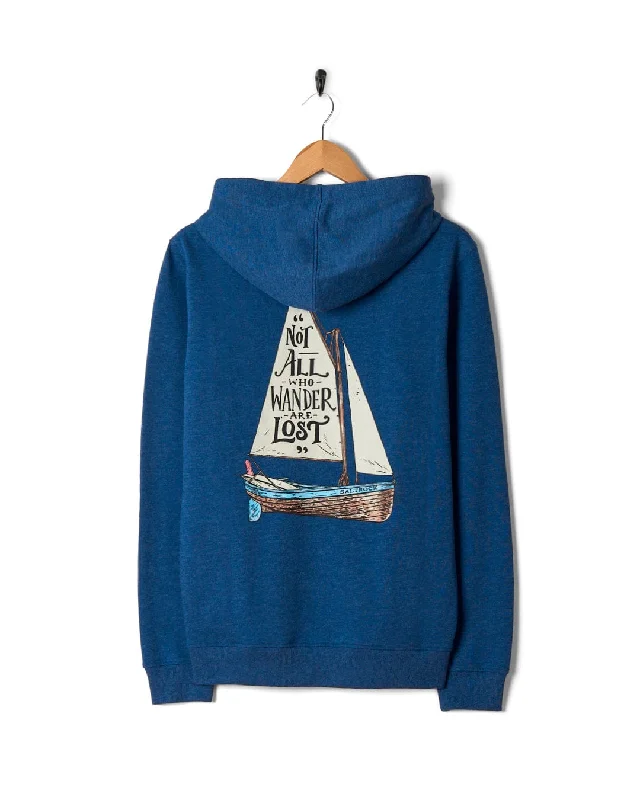 Lost Ships - Mens Pop Hoodie - Blue Marl