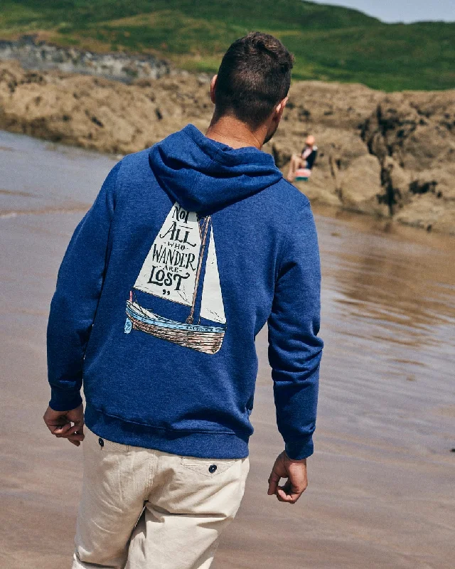 Lost Ships - Mens Pop Hoodie - Blue Marl