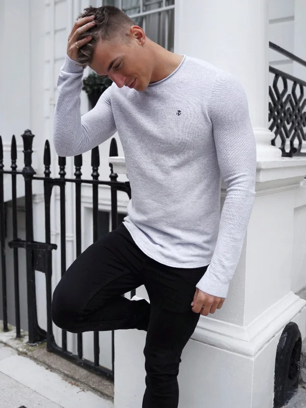 Mason Knit Jumper - Marl White