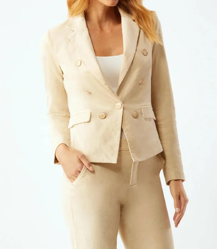 Stretch Corduroy Blazer In Sand