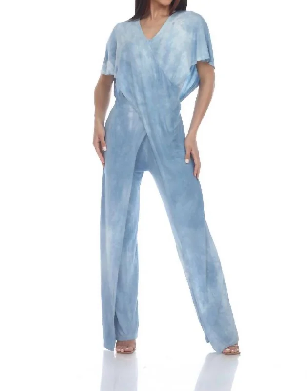 Sunny Slenderizing Jumpsuit In Indigo Cloud Plant Dye