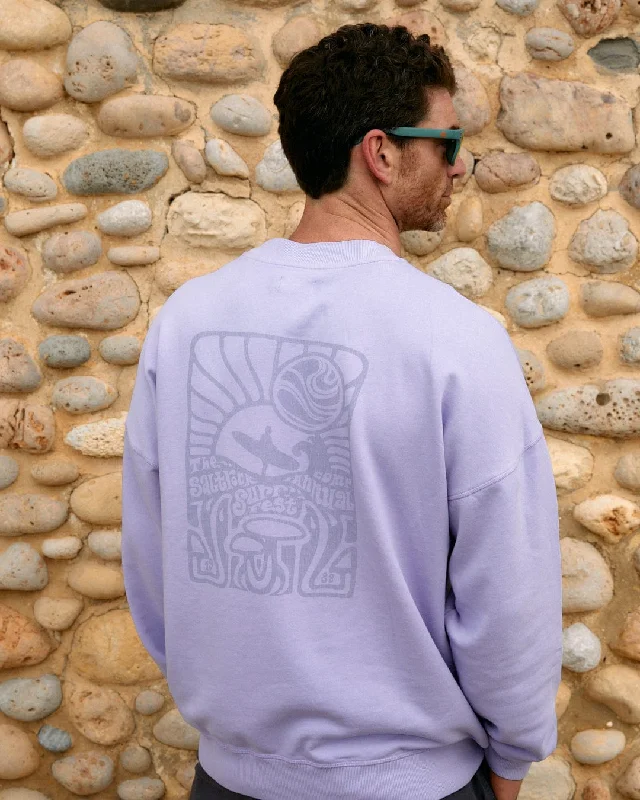 Surf Fest - Mens Oversized Sweatshirt - Lilac