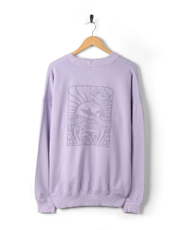 Surf Fest - Mens Oversized Sweatshirt - Lilac