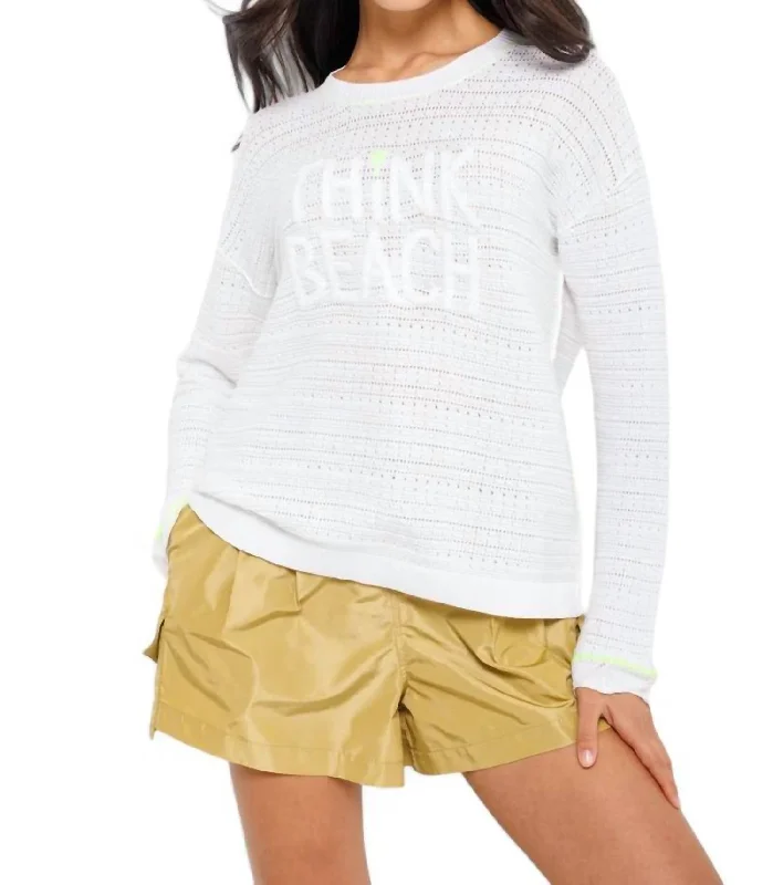 Think Beach Sweater In White