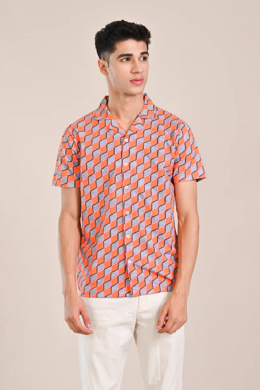 RESORT COLLAR BUTTON DOWN PRINTED POLO