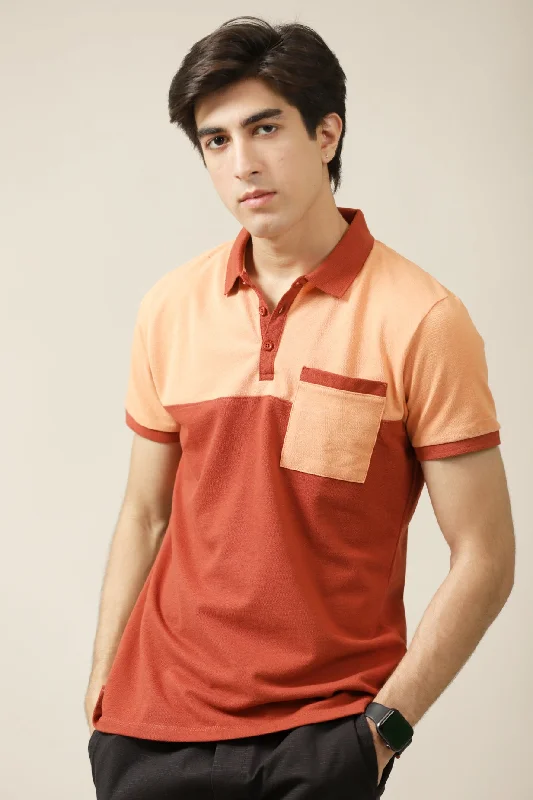 TEXTURED COLOR BLOCKING POLO